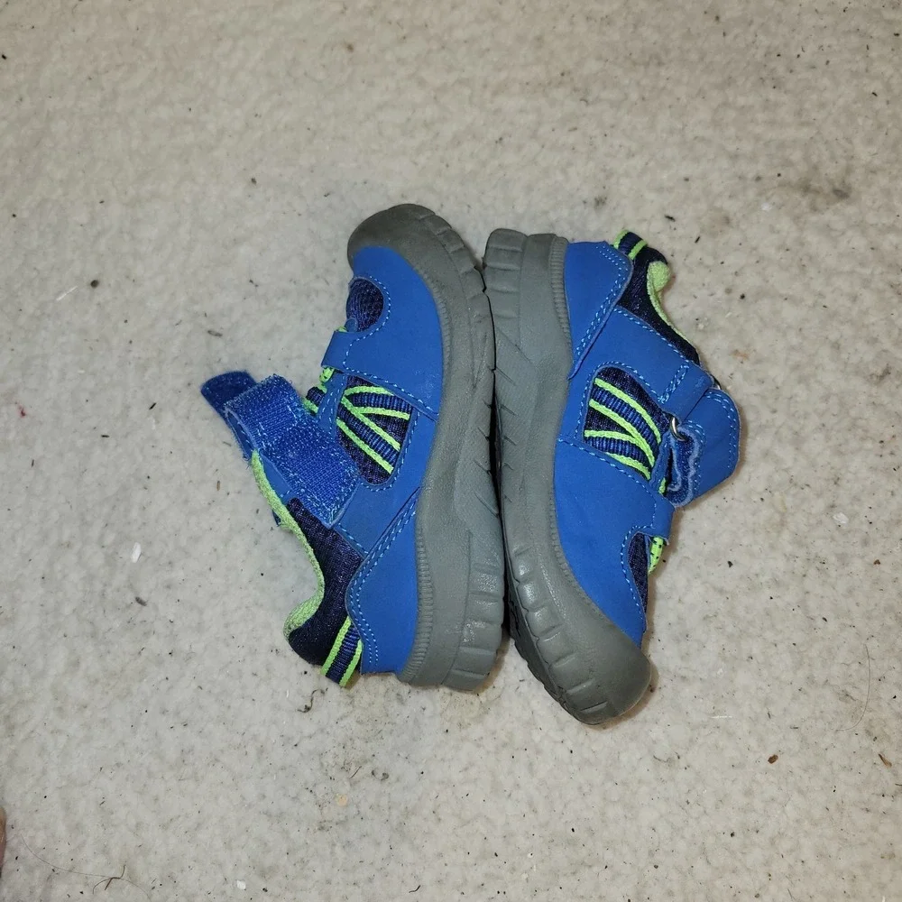 OshKosh B'gosh Toddler Water Shoes Blue Green Hook Loop Size 5 EU 20‎
